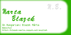 marta blazek business card